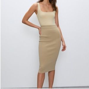 Aritzia Babaton Sierra Beige Tube Skirt